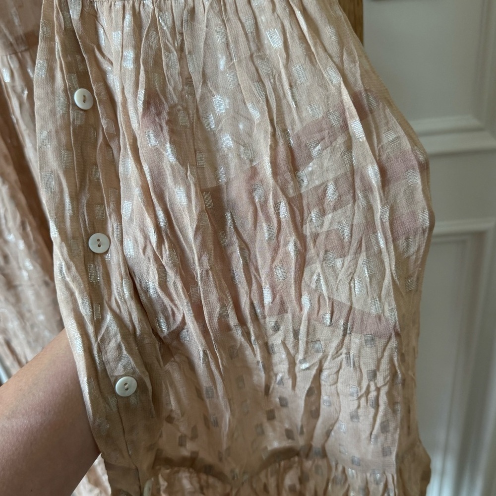 Saltwater Luxe Sheer Midi Dress - Size XS - NWT - Blush/Champagne Shimmer - Picture 6 of 9